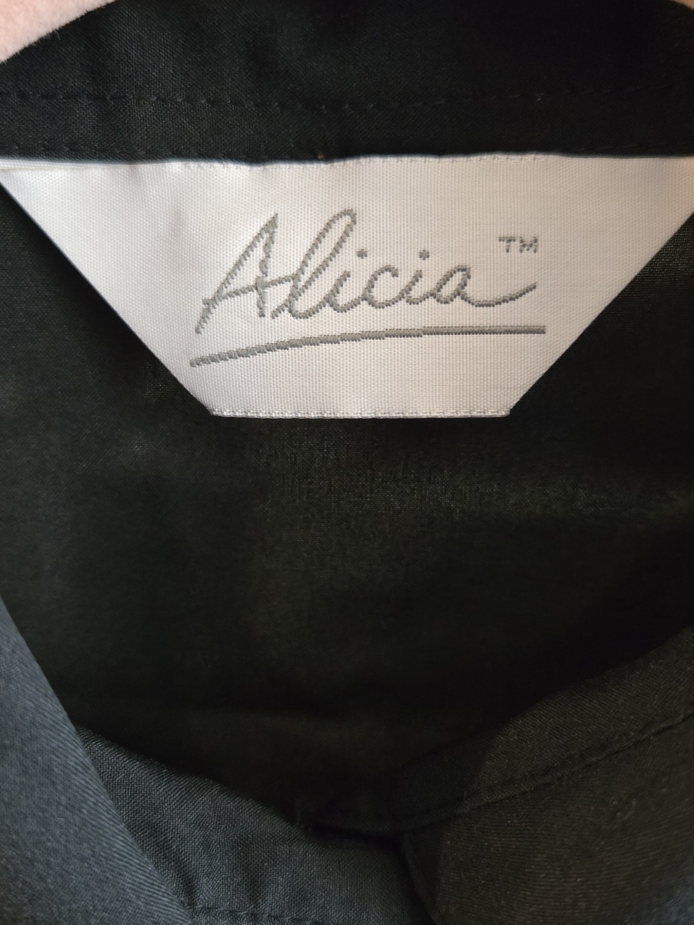 Vintage Alicia Cottage Core Black Tie-Neck Blouse - Picture 7 of 9